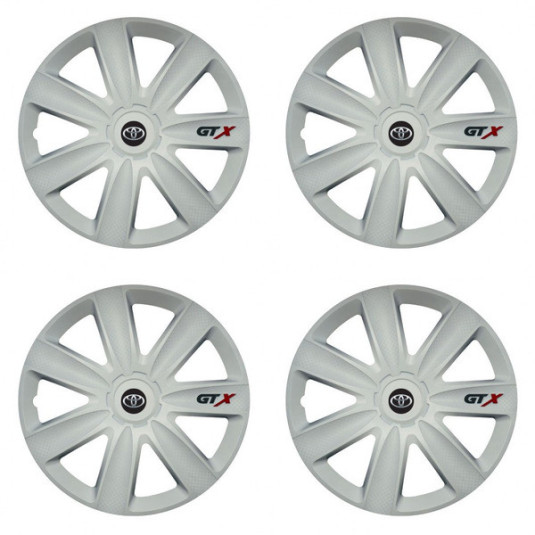 Puklice pre Toyota 16 GTX carbon white