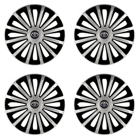 Puklice pre Toyota 16 TREND silver and black