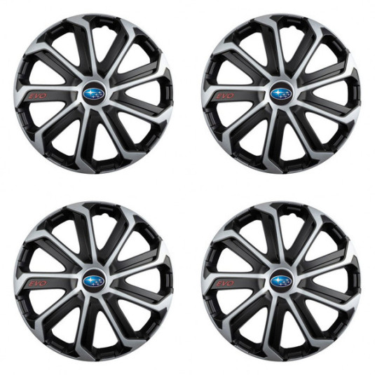 Puklice pre Subaru 14 Evo black&silver
