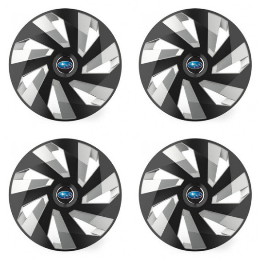 Puklice pre Subaru 14 Vector RC black and silver