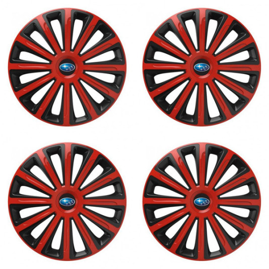 Puklice pre Subaru 15 TREND red and black