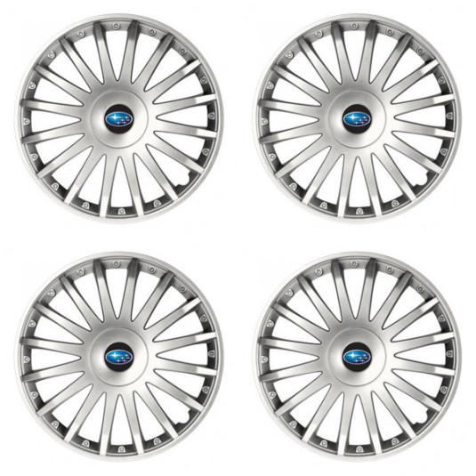 Puklice pre Subaru 15 CRYSTAL silver