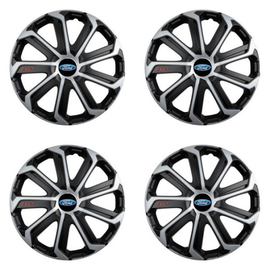 Puklice pre Ford 14 Evo black&silver