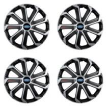 Puklice pre Ford 16 Evo black&silver
