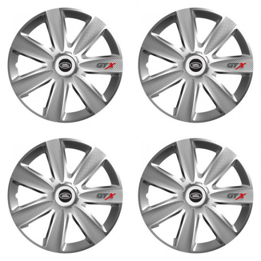 Puklice pre Land Rover 15 GTX CARBON silver