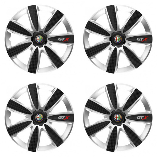 Puklice pre Alfa Romeo 15 GTX CARBON silver/black