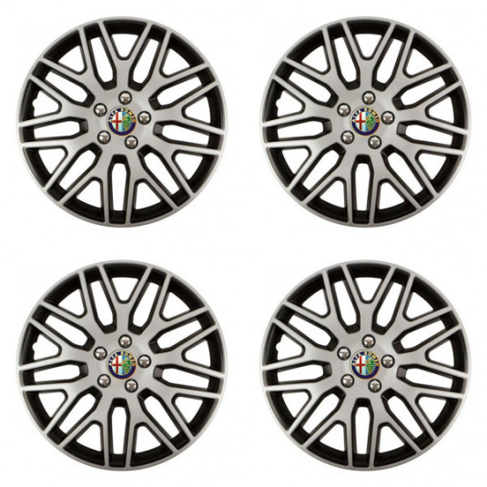 Puklice pre Alfa Romeo 16 Dakar NC silver and black