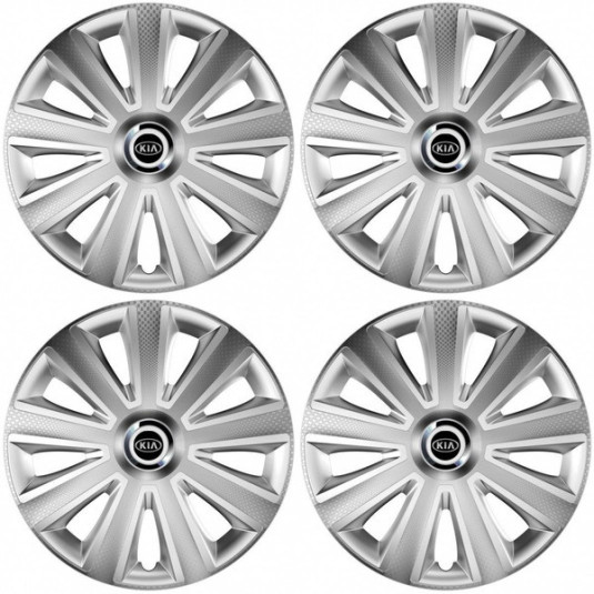 Puklice pre Kia (staršie logo) 14 Aviator carbon RC silver