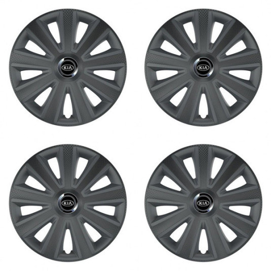 Puklice pre Kia (staršie logo) 15 Aviator carbon grafite