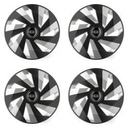 Puklice pre Kia (staršie logo) 16 Vector RC black and silver