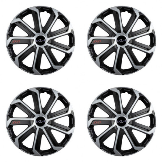 Puklice pre Kia (nové logo) 15 Evo black&silver