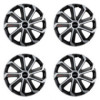 Puklice 15 Evo black&amp;silver pre Kia (nové logo) na ocelové disky. Pre kolesá o veľkosti R15 so živicovými samolepkami Kia (nové logo).