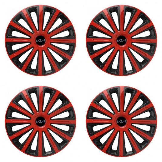 Puklice pre Kia (nové logo) 16 TREND red and black