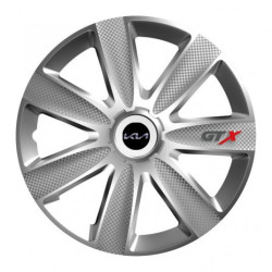 Puklice pre Kia (nové logo) 16 GTX CARBON silver