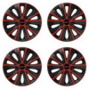 Puklice 16 RAPIDE red and black pre Kia (nové logo) na ocelové disky. Pre kolesá o veľkosti R16 so živicovými samolepkami Kia (nové logo).