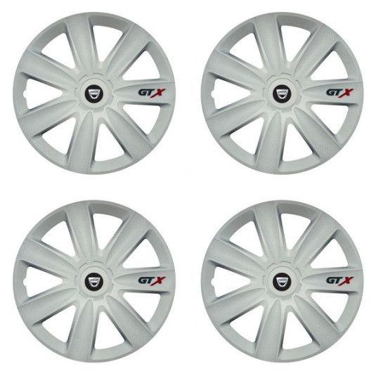 Puklice pre Dacia (staršie logo) 14 GTX carbon white