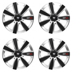 Puklice pre Dacia (staršie logo) 14 GTX CARBON silver/black