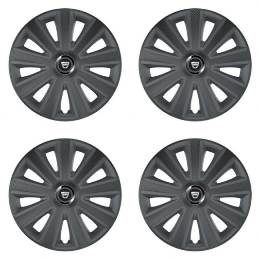 Puklice pre Dacia (staršie logo) 15 Aviator carbon grafite