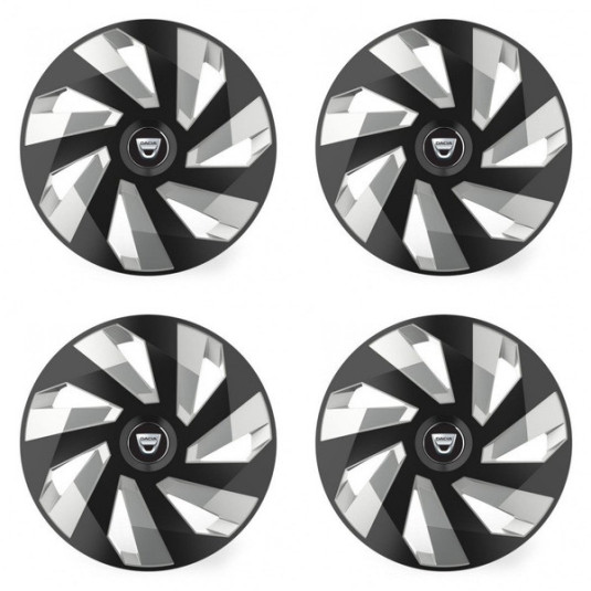 Puklice pre Dacia (staršie logo) 15 Vector RC black and silver