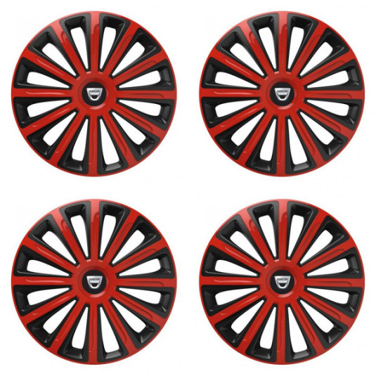 Puklice pre Dacia (staršie logo) 16 TREND red and black