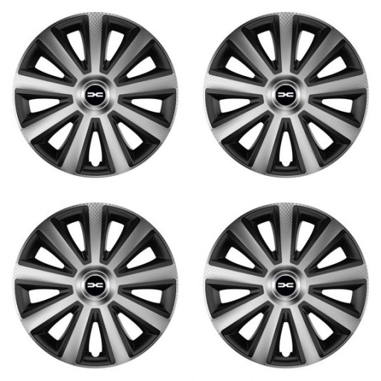 Puklice pre Dacia (nové logo) 14 Aviator carbon silver&black