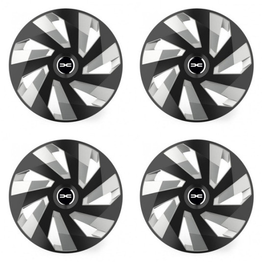 Puklice pre Dacia (nové logo) 14 Vector RC black and silver