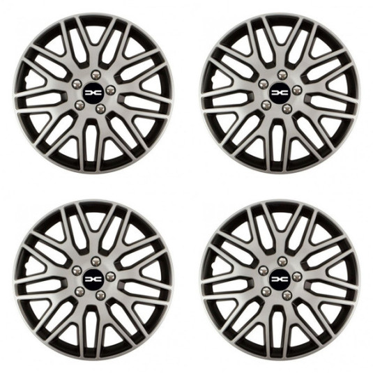 Puklice pre Dacia (nové logo) 15 Dakar NC silver and black