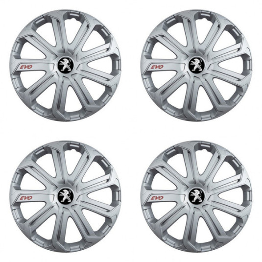 Puklice pre Peugeot (staršie logo) 14 Evo silver