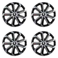 Puklice pre Peugeot (staršie logo) 14 Evo black&silver