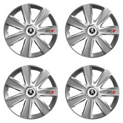 Puklice pre Peugeot (staršie logo) 14 GTX CARBON silver