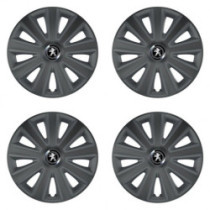 Puklice pre Peugeot (staršie logo) 15 Aviator carbon grafite