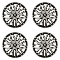 Puklice pre Peugeot (staršie logo) 15 Dakar NC silver and black