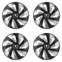 Puklice pre Peugeot (staršie logo) 15 Vector RC black and silver
