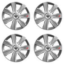 Puklice pre Peugeot (staršie logo) 15 GTX CARBON silver