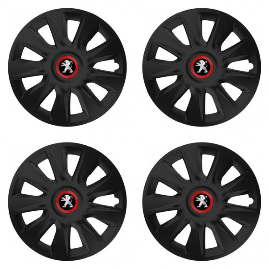 Puklice pre Peugeot (staršie logo) 15 STRATOS RR black