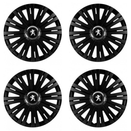Puklice pre Peugeot (staršie logo) 15 ACTIVE RC BLACK