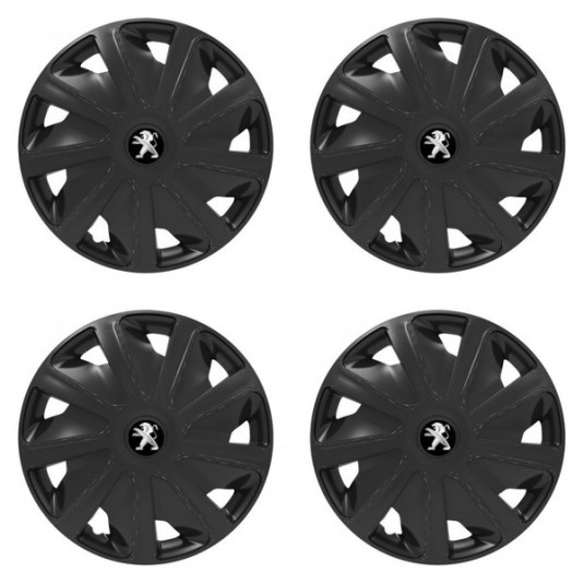 Puklice pre Peugeot (staršie logo) pre dodávky 15 Craft black