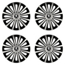 Puklice pre Peugeot (staršie logo) 16 TREND silver and black