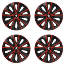 Puklice pre Peugeot (staršie logo) 16 RAPIDE red and black