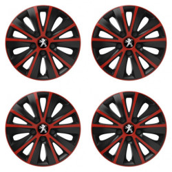 Puklice pre Peugeot (staršie logo) 16 RAPIDE red and black