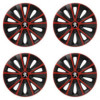 Puklice 16 RAPIDE red and black pre Peugeot (staršie logo) na ocelové disky. Pre kolesá o veľkosti R16 so živicovými samolepkami Peugeot (staršie logo).