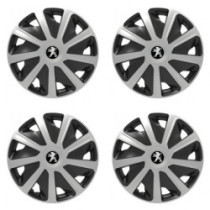 Puklice pre Peugeot (staršie logo) pre dodávky 16 Craft silver and black