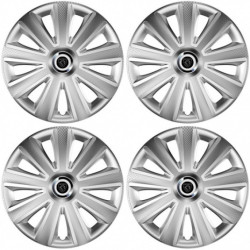 Puklice pre Peugeot (nové logo) 15 Aviator carbon silver