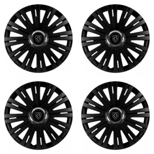 Puklice pre Peugeot (nové logo) 15 ACTIVE RC BLACK