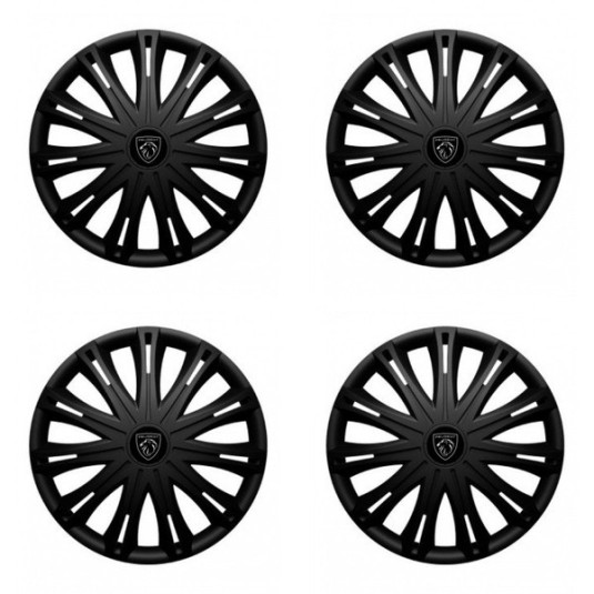 Puklice pre Peugeot (nové logo) 16 SPARK BLACK