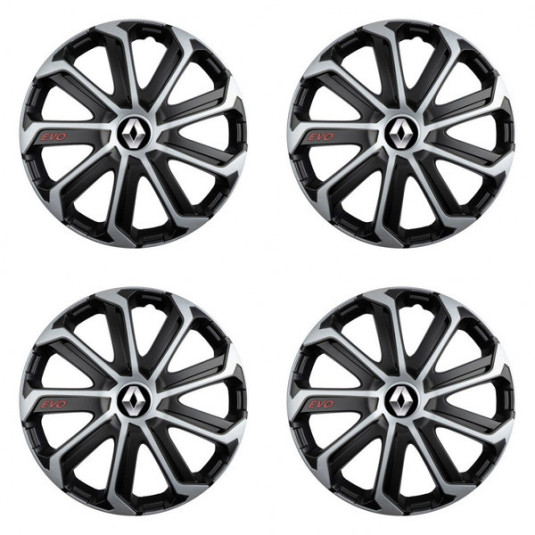 Puklice pre Renault (staršie logo) 14 Evo black&silver