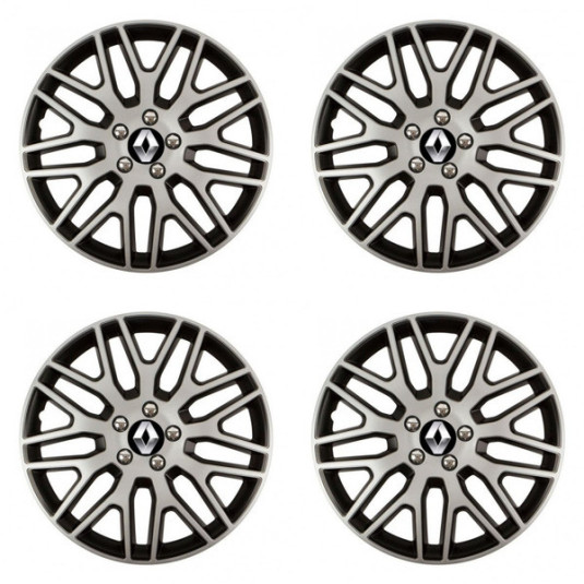 Puklice pre Renault (staršie logo) 14 Dakar NC silver and black