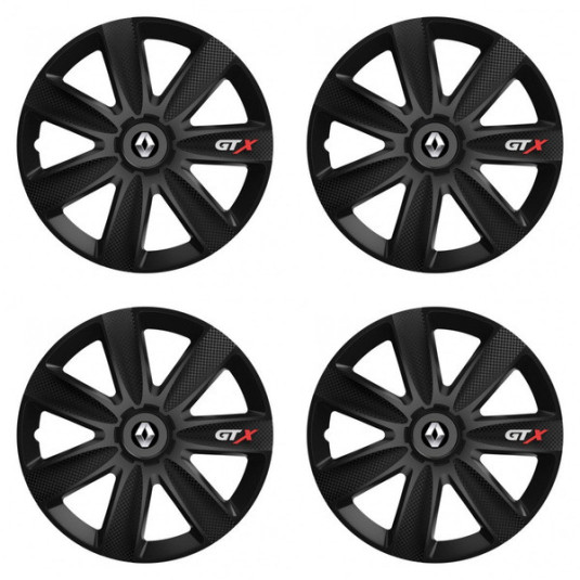 Puklice pre Renault (staršie logo) 14 GTX CARBON black