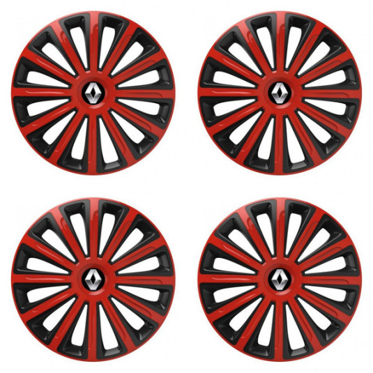 Puklice pre Renault (staršie logo) 15 TREND red and black