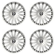 Puklice pre Renault (staršie logo) 15 CRYSTAL silver